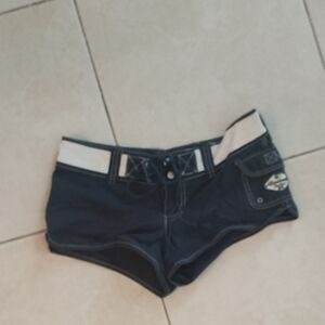 Abercrombie & Fitch Navy Shorts with Cream Waistband